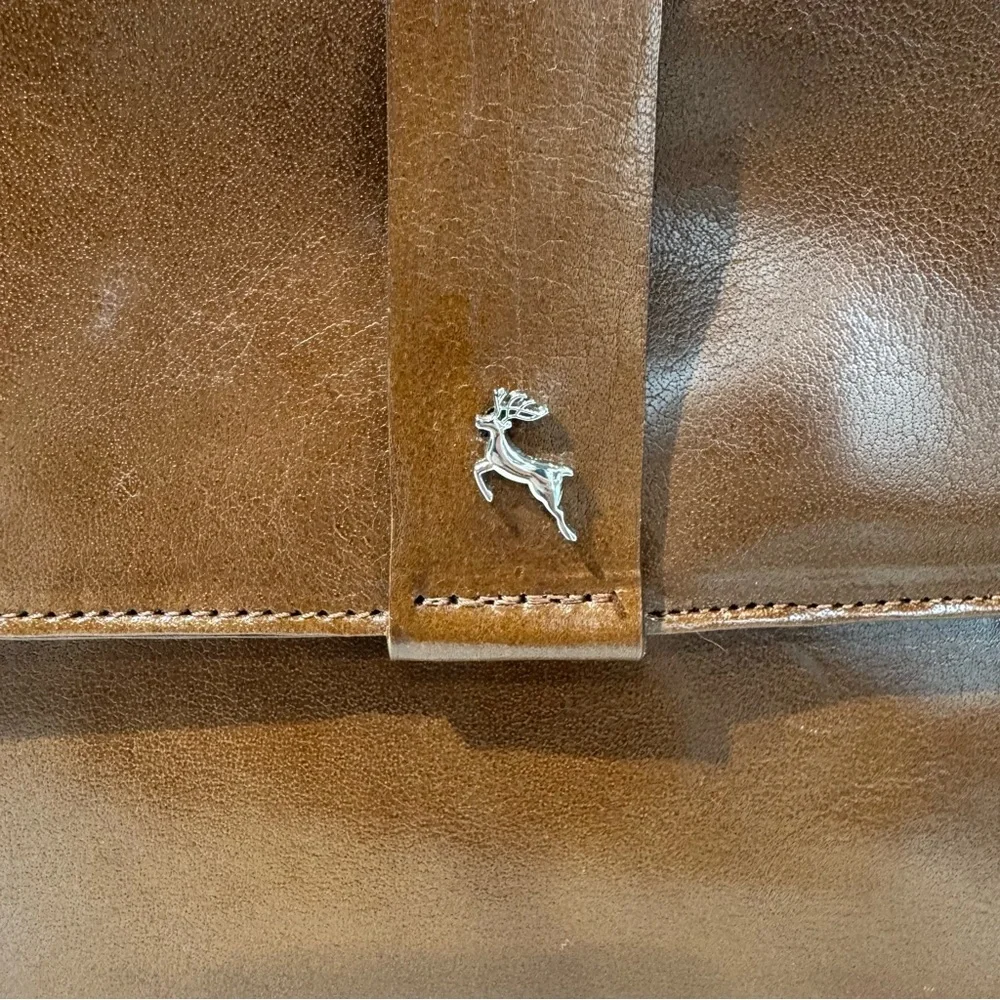 Ashwood Genuine Leather Crossbody Bag Brown Adjustable Strap